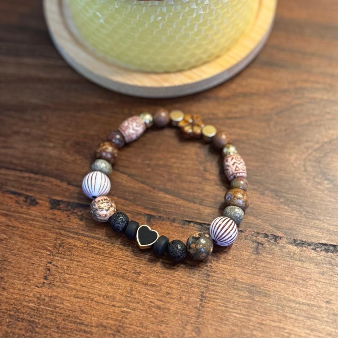 Indian Agate & Epidote Beaded Gemstone Bracelet