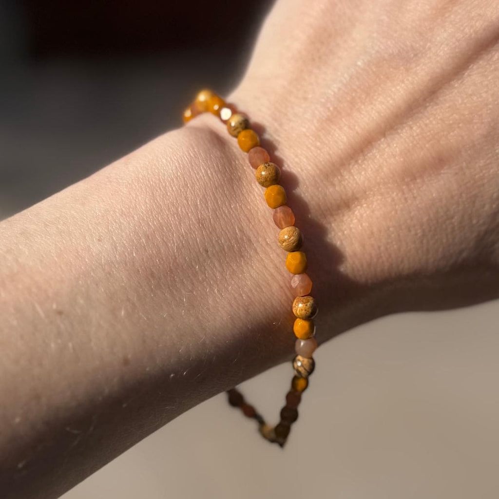 Dainty Picture Jasper Beaded Gemstone Bracelet