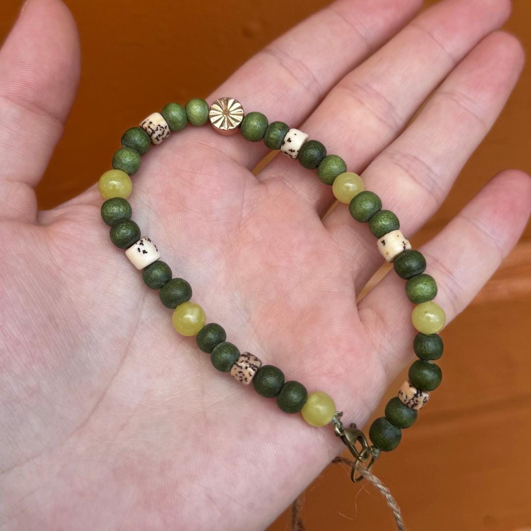 Lemon Jade Beaded Gemstone Bracelet Anklet
