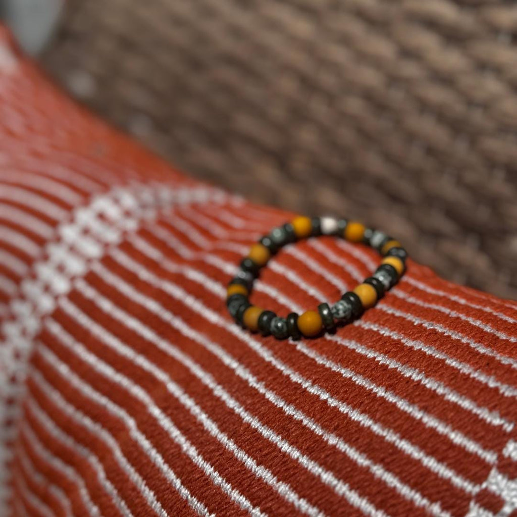 Green Tree Agate & Australian Yellow Mookaite Gemstone Beaded Bracelet
