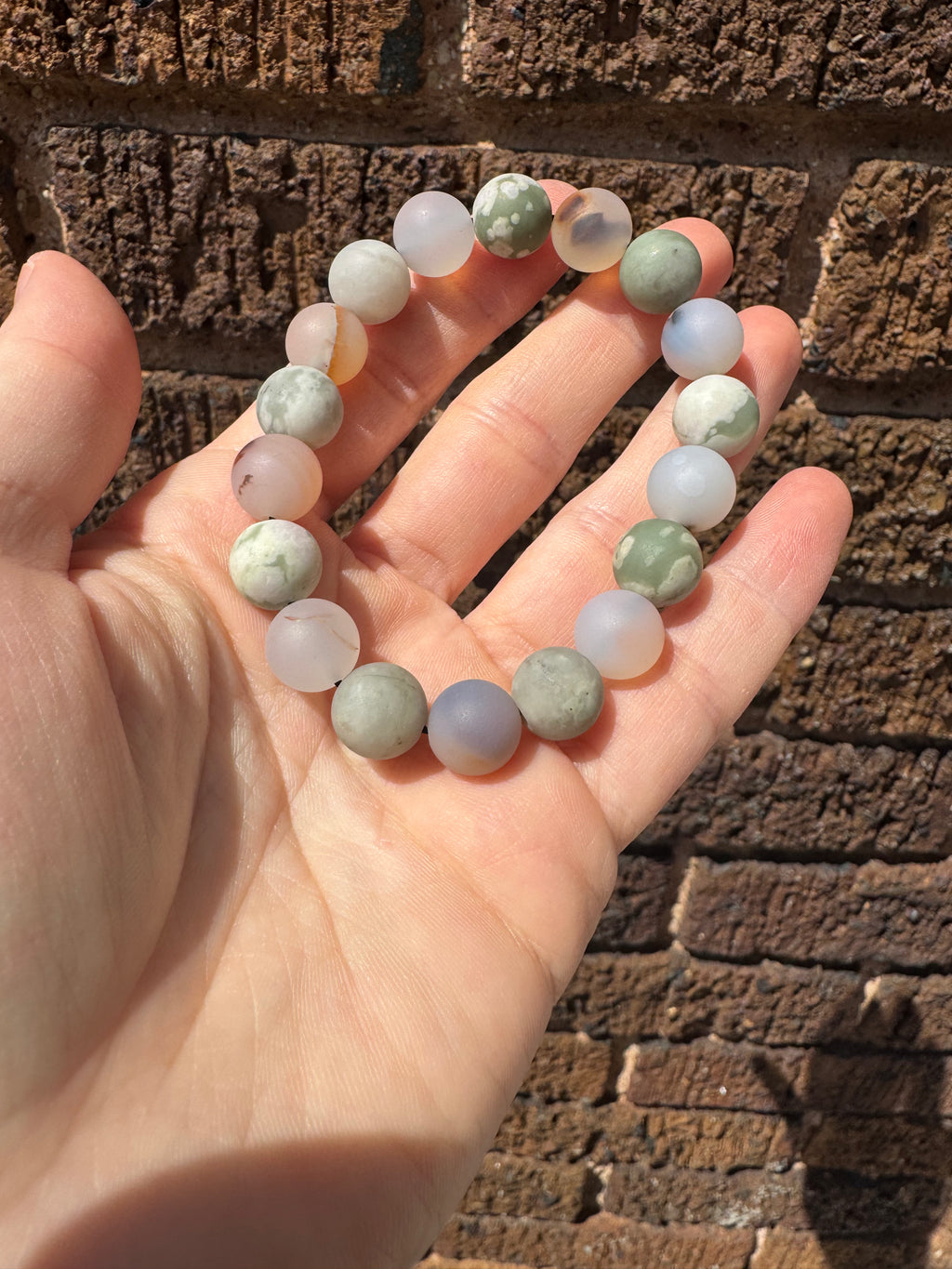 Harmony Jasper & Montana Dendritic Agate Gemstone Bracelet