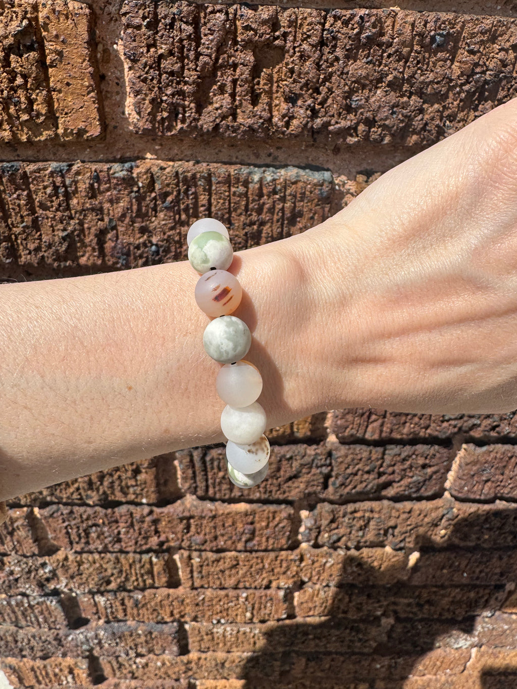 Harmony Jasper & Montana Dendritic Agate Gemstone Bracelet
