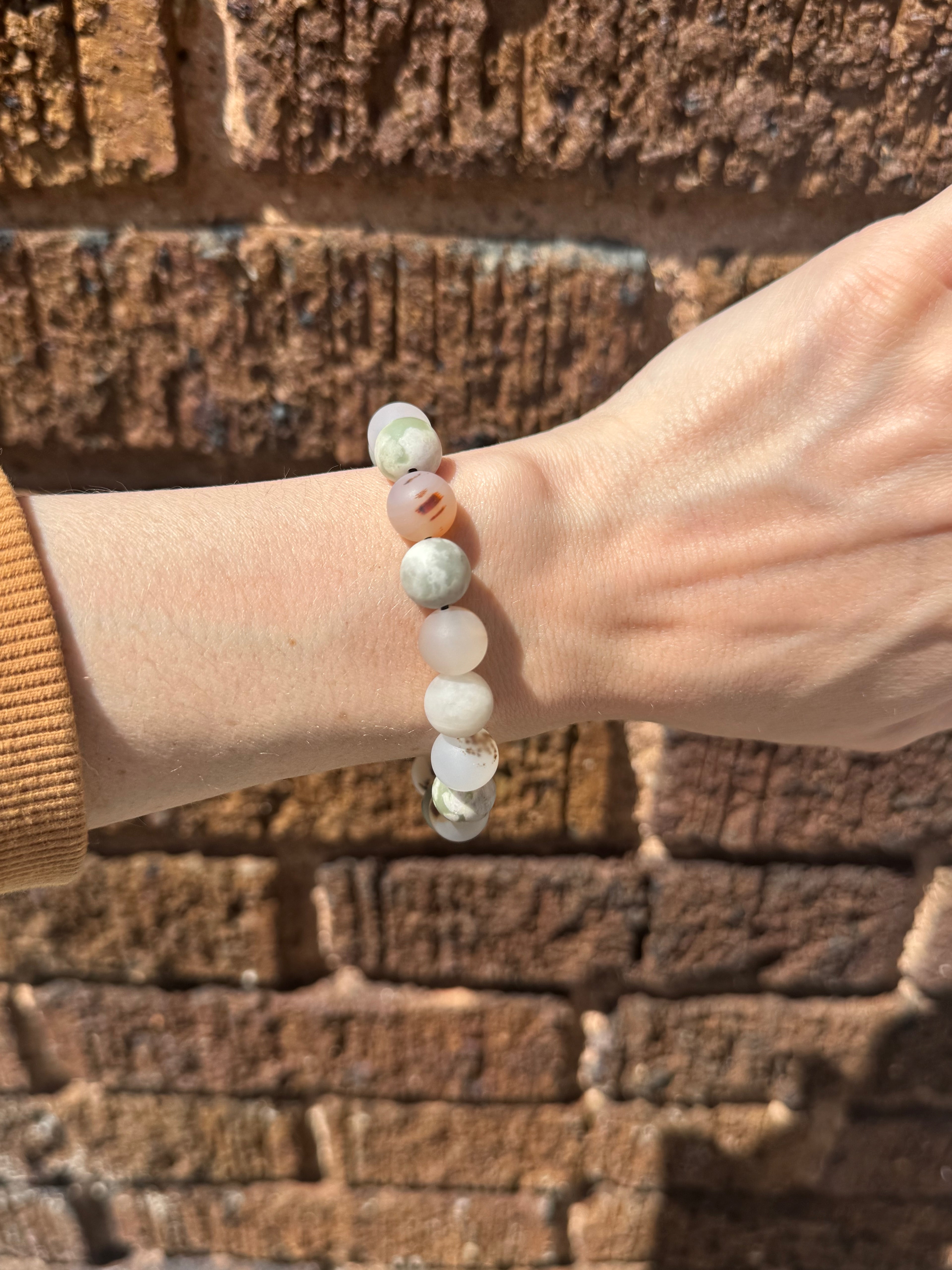 Harmony Jasper & Montana Dendritic Agate Gemstone Bracelet