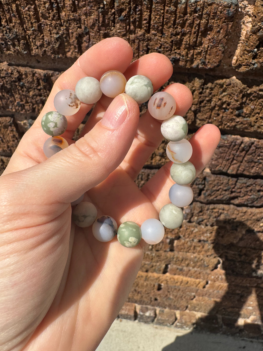Harmony Jasper & Montana Dendritic Agate Gemstone Bracelet