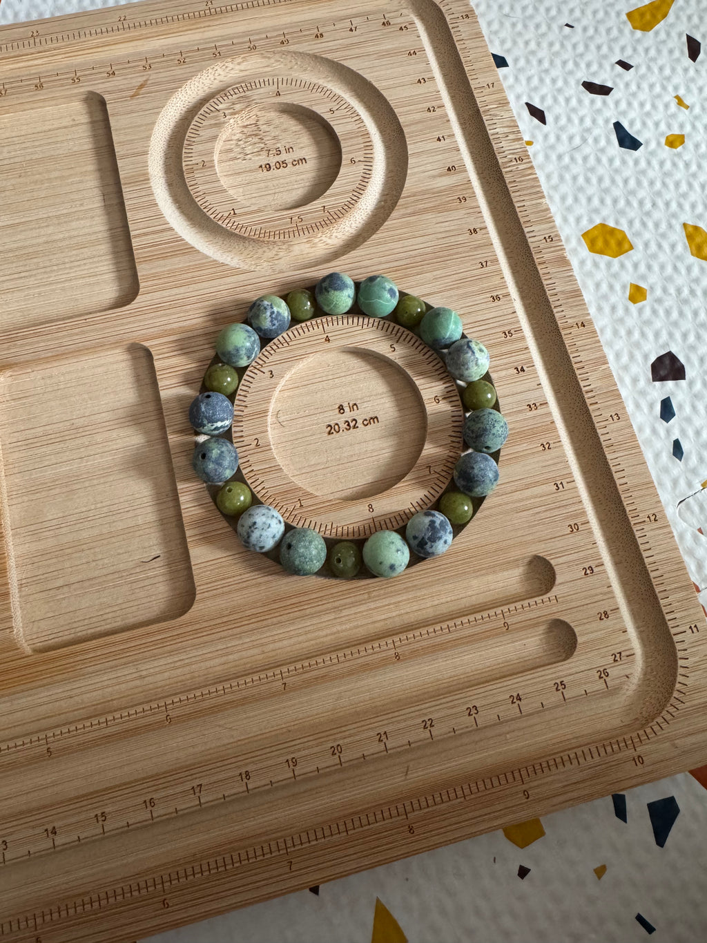 Chinese Chrysoprase & Jade Beaded Bracelet