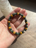 Green Tree Agate & Australian Yellow Mookaite Gemstone Beaded Bracelet