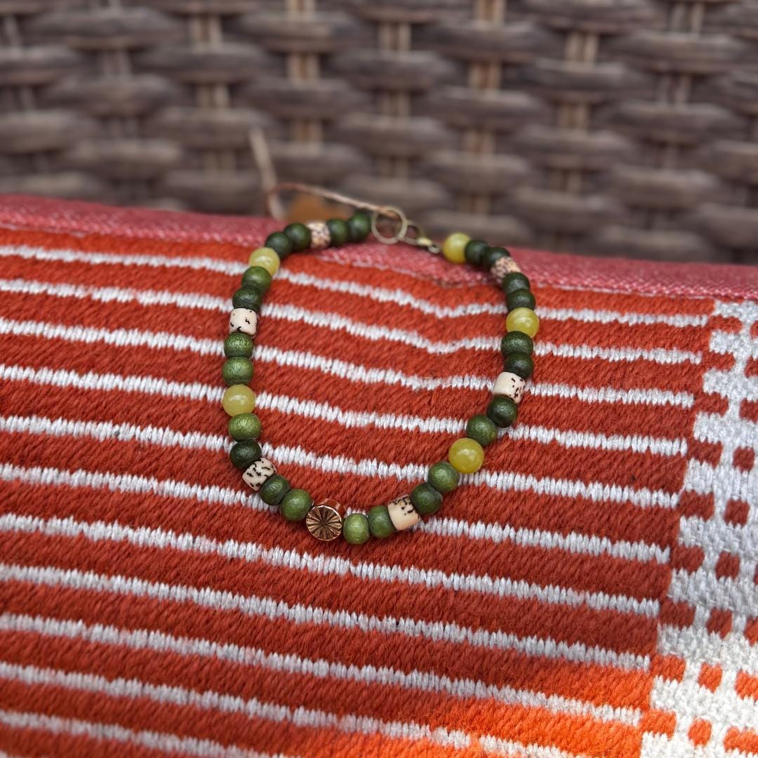 Lemon Jade Beaded Gemstone Bracelet Anklet
