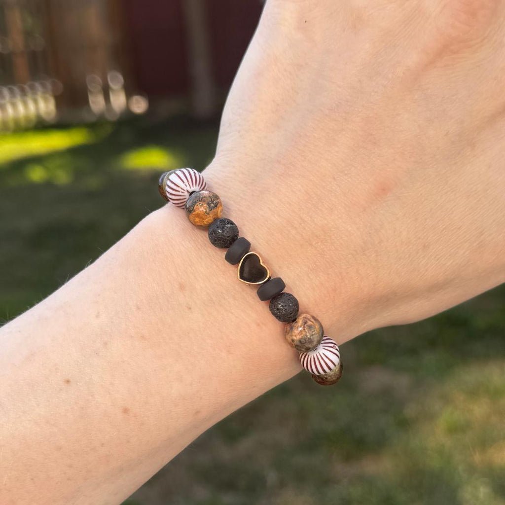 Indian Agate & Epidote Beaded Gemstone Bracelet
