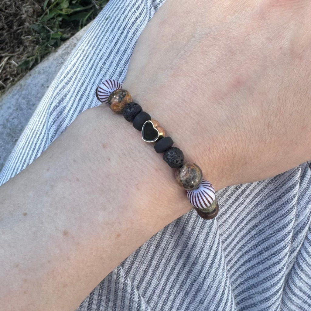 Indian Agate & Epidote Beaded Gemstone Bracelet