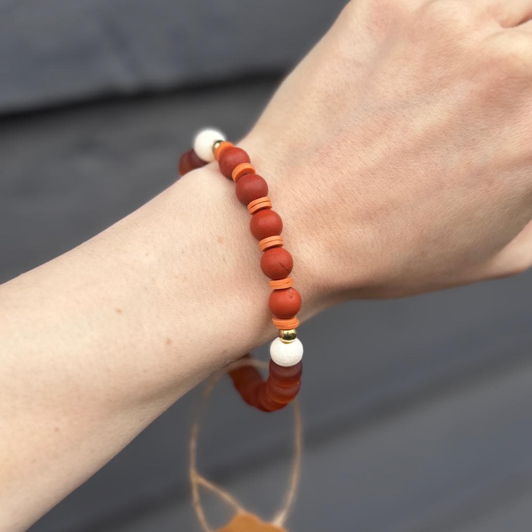 Red Jasper Gemstone Beaded Bracelet