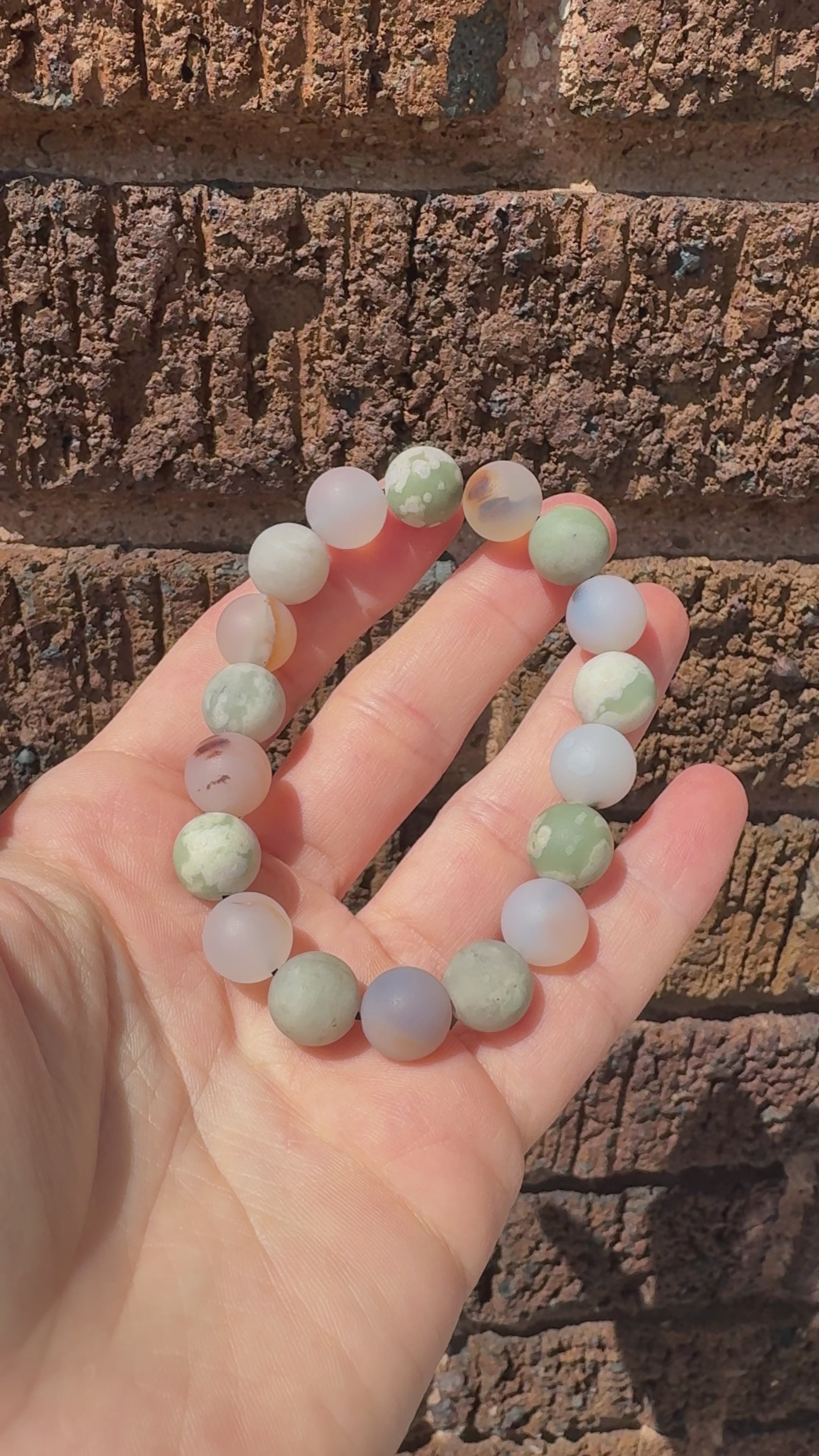 Harmony Jasper & Montana Dendritic Agate Gemstone Bracelet